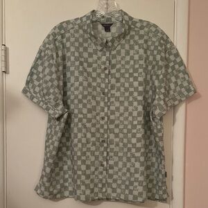 Eddie Bauer Green Checkered Blouse